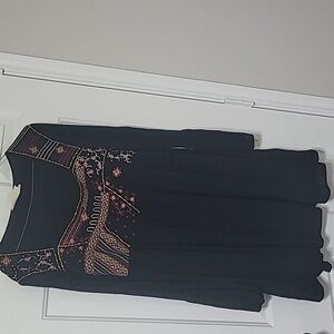 Savanna Jane Women's Embroidered Black Dress Size Medium